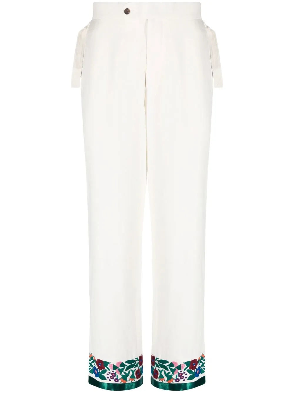 Embroidered-Hem Detail Trousers