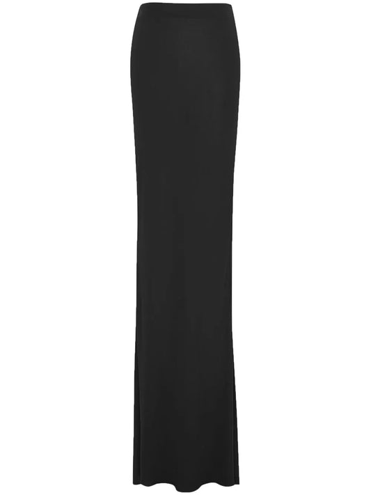 Asymmetric-Hem Maxi Skirt