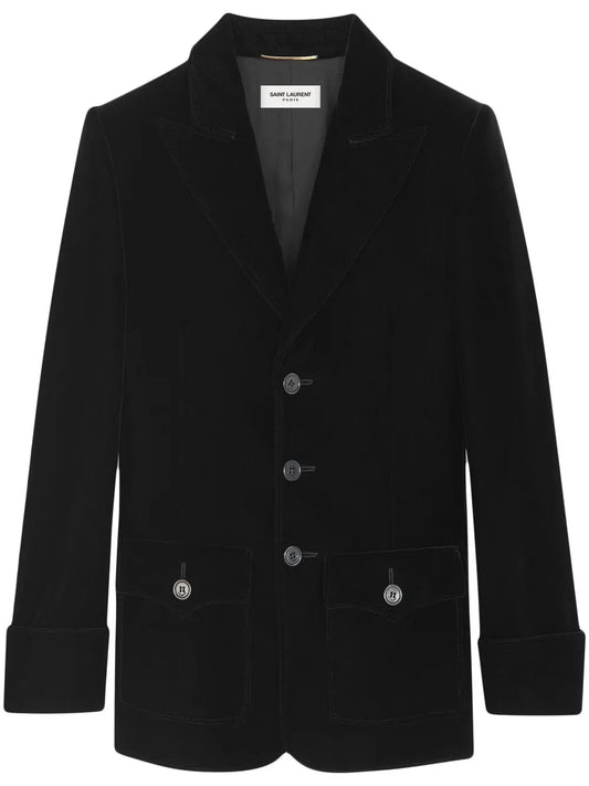 Single-Breasted Velvet Jacket