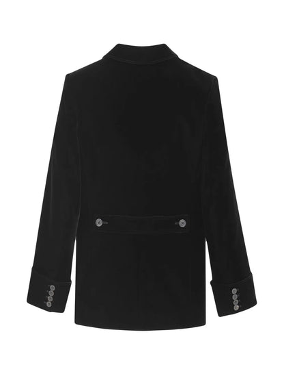 Single-Breasted Velvet Jacket