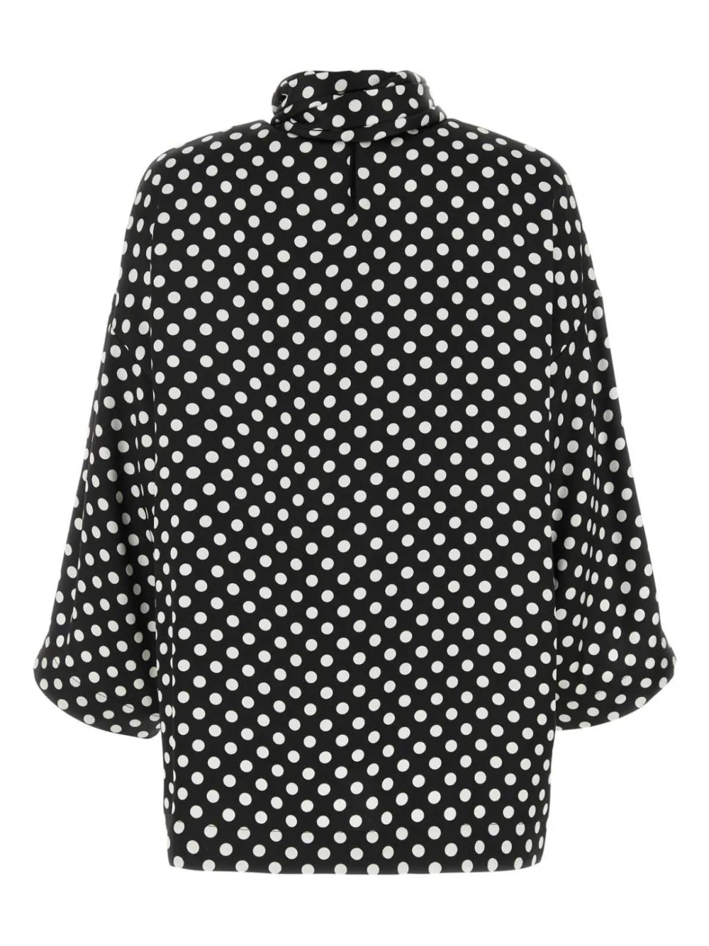 Polka-Dot Pussy-Bow Blouse