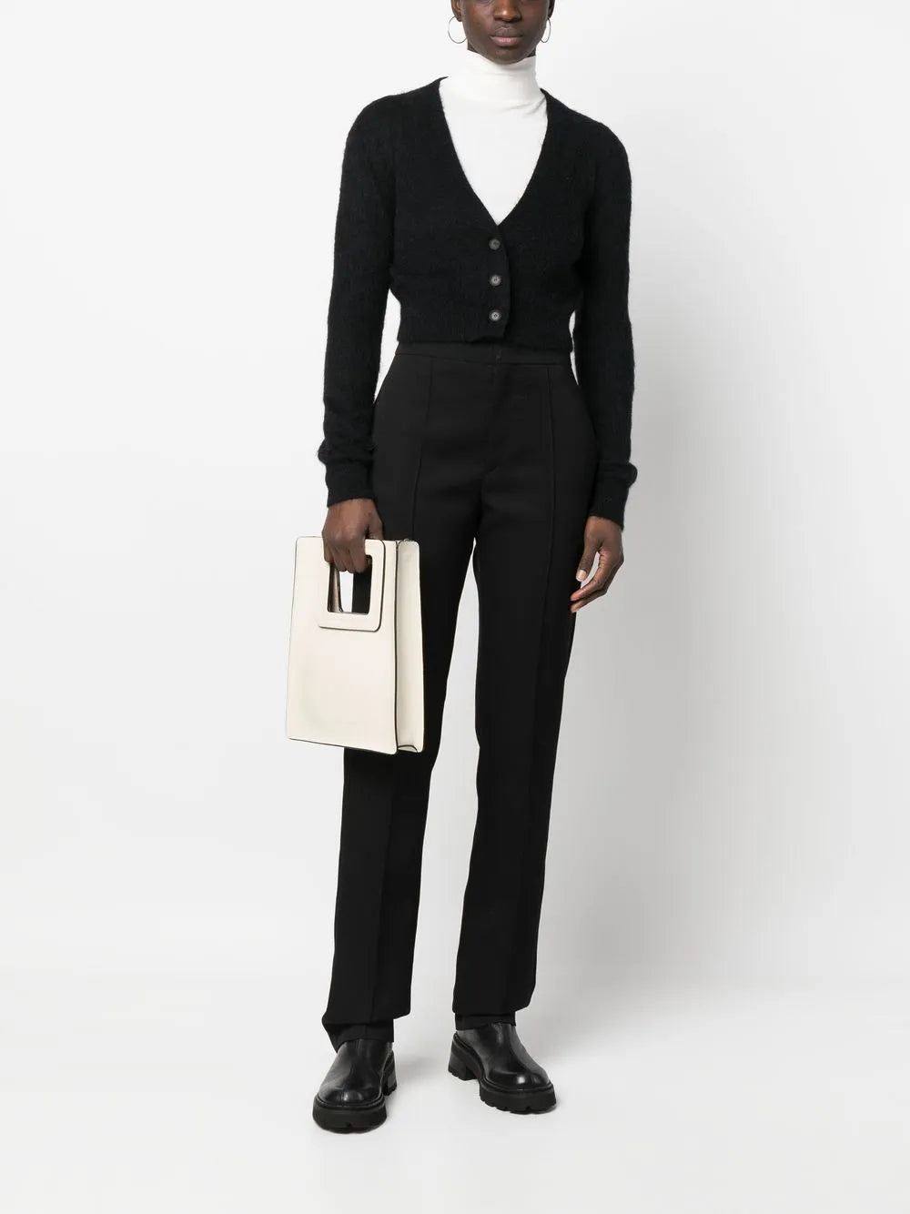 Cropped Wool-Blend Cardigan