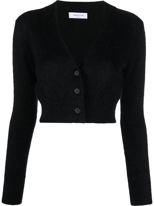 Cropped Wool-Blend Cardigan