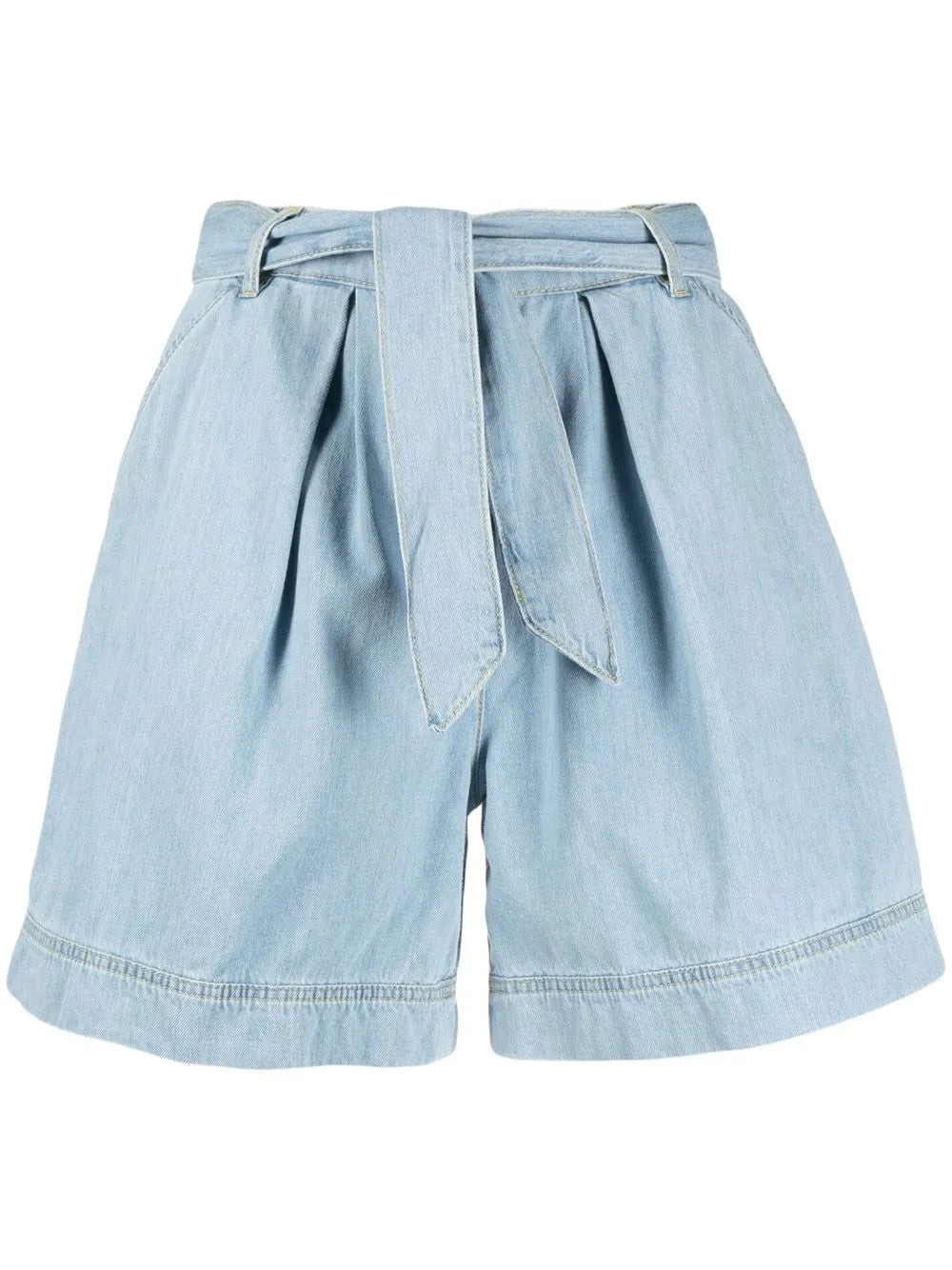 Belted Denim Shorts