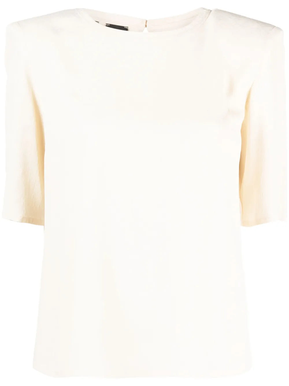 Round-Neck Short-Sleeve Blouse
