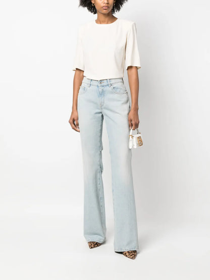 Round-Neck Short-Sleeve Blouse