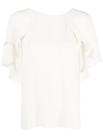 Ruffled Short-Sleeve Blouse