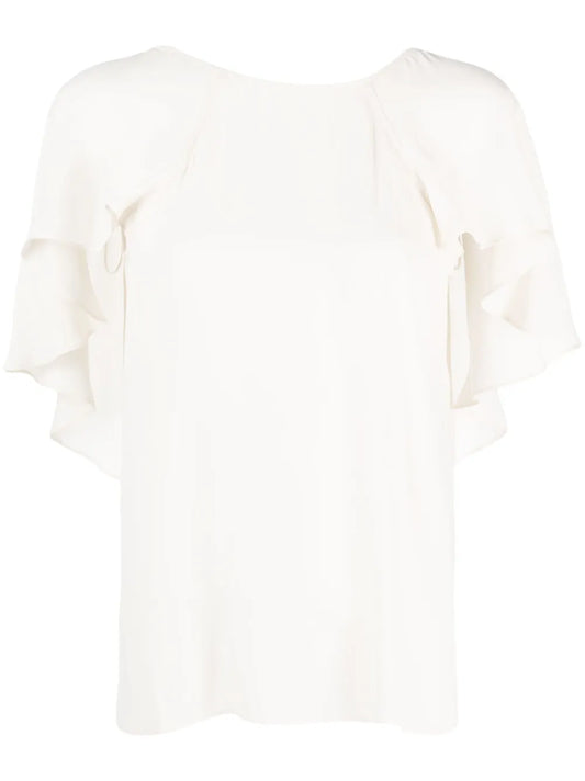 Ruffled Short-Sleeve Blouse