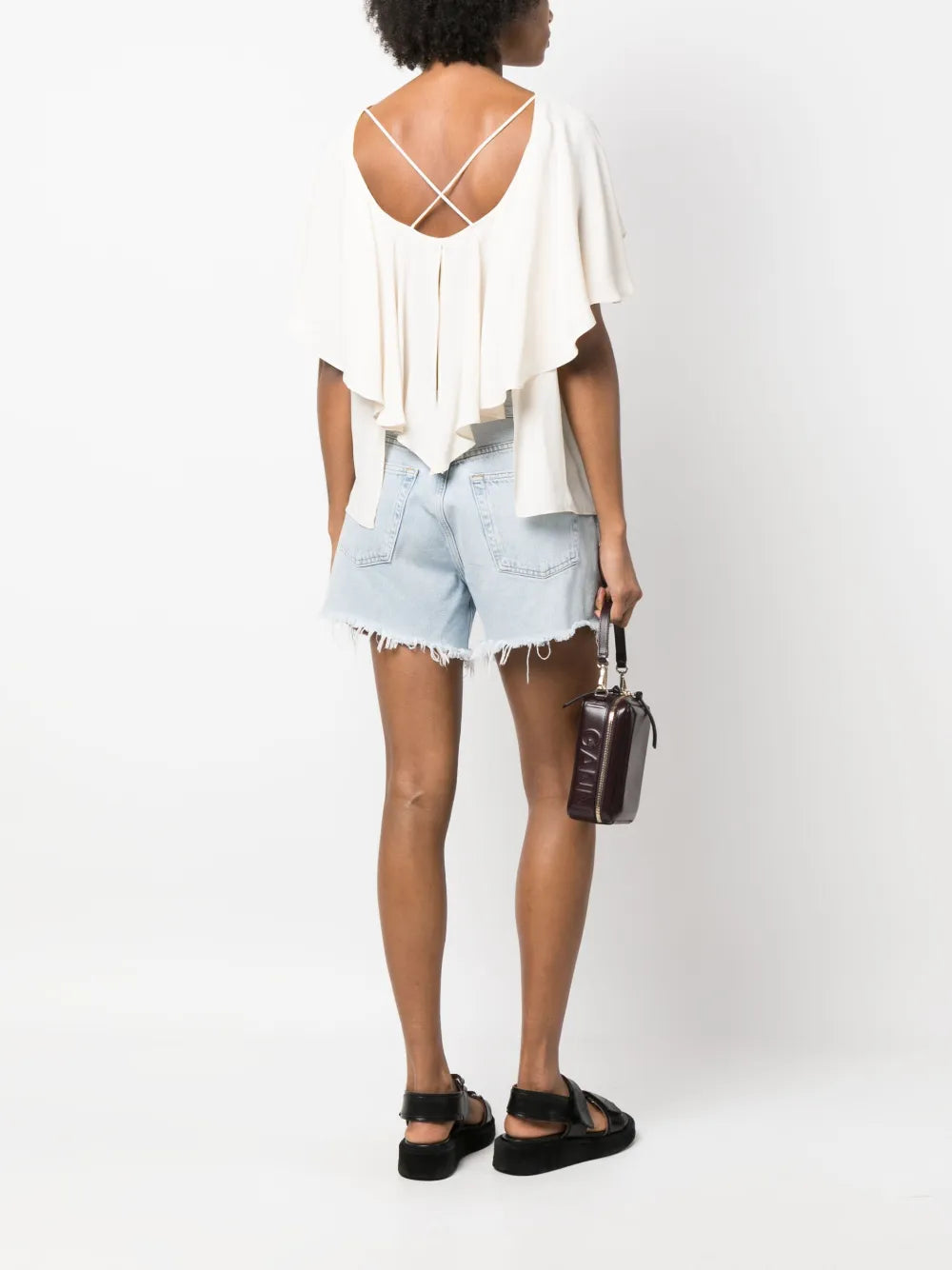 Ruffled Short-Sleeve Blouse