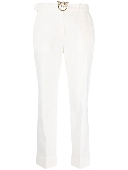 Cropped Linen-Blend Trousers
