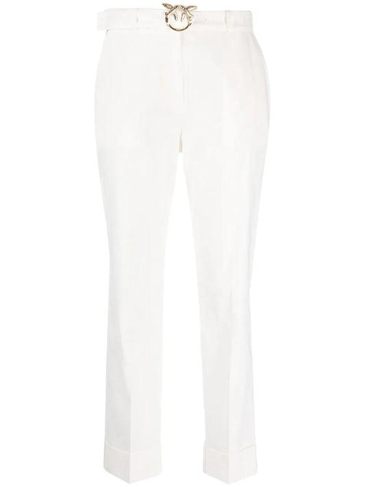 Cropped Linen-Blend Trousers