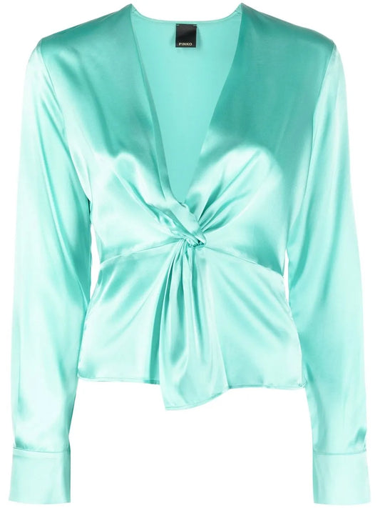 Twist-Detail Silk Blouse