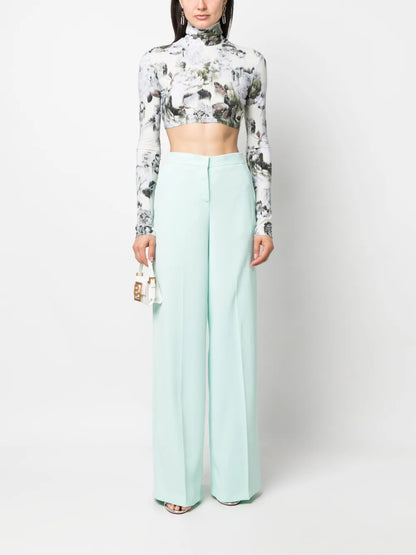 High-Waisted Wide-Leg Trousers
