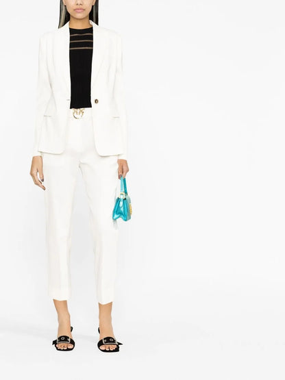 Peak Lapel Linen-Blend Blazer