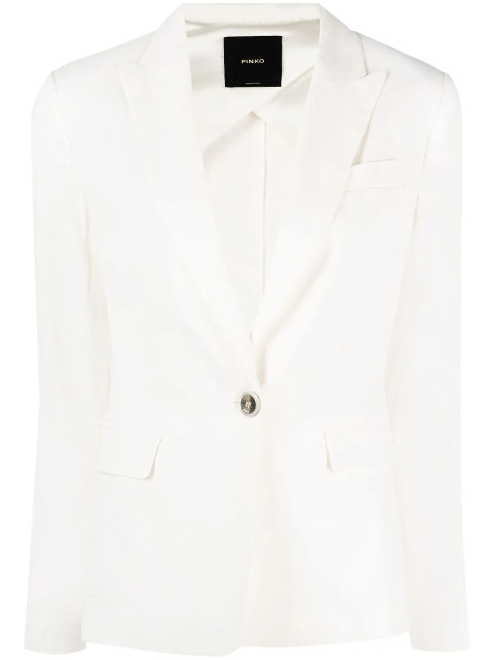 Peak Lapel Linen-Blend Blazer