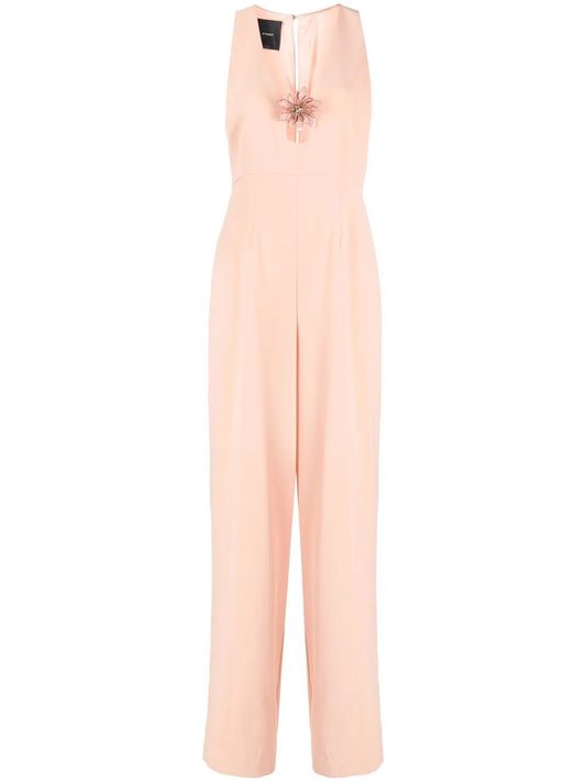 Flower Appliqué Jumpsuit