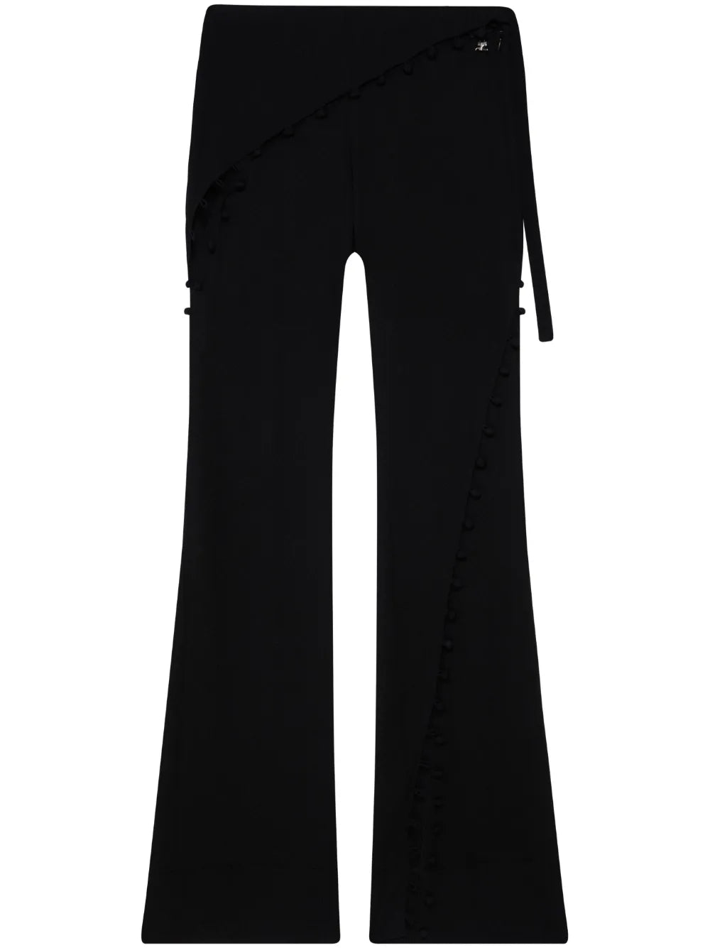Cut-Out Flared Silk Trousers