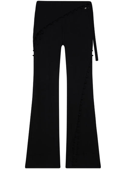 Cut-Out Flared Silk Trousers