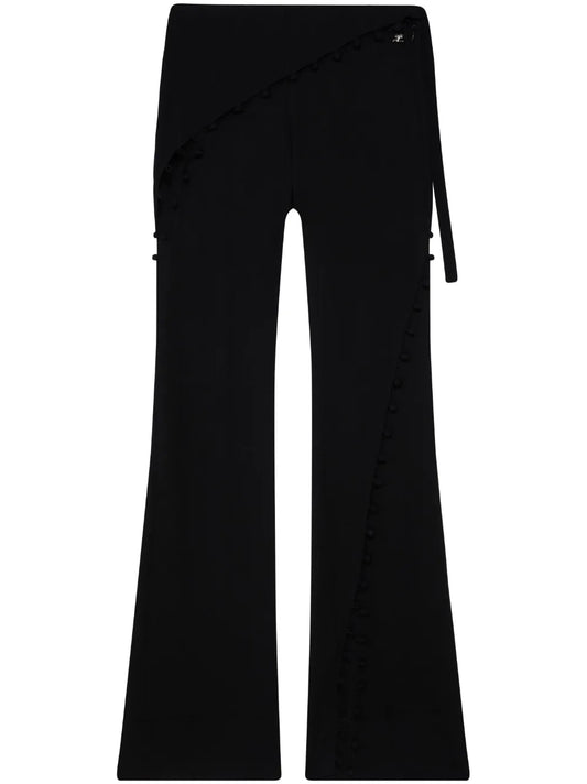 Cut-Out Flared Silk Trousers