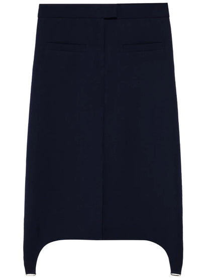 Suspenders Midi Twill Skirt