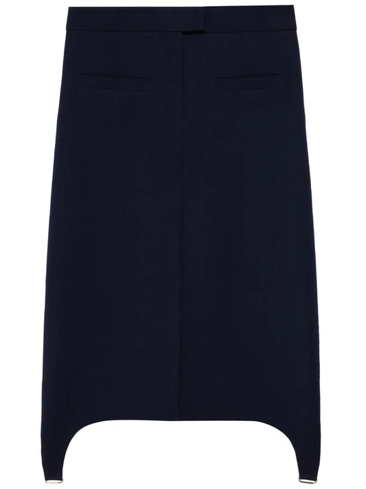 Suspenders Midi Twill Skirt