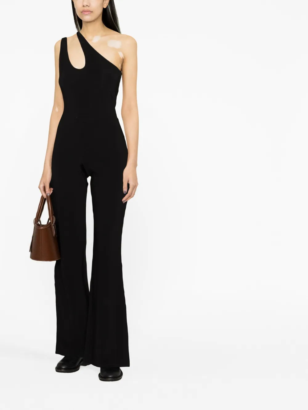 Cut-Out Flared-Leg Jumpsuit