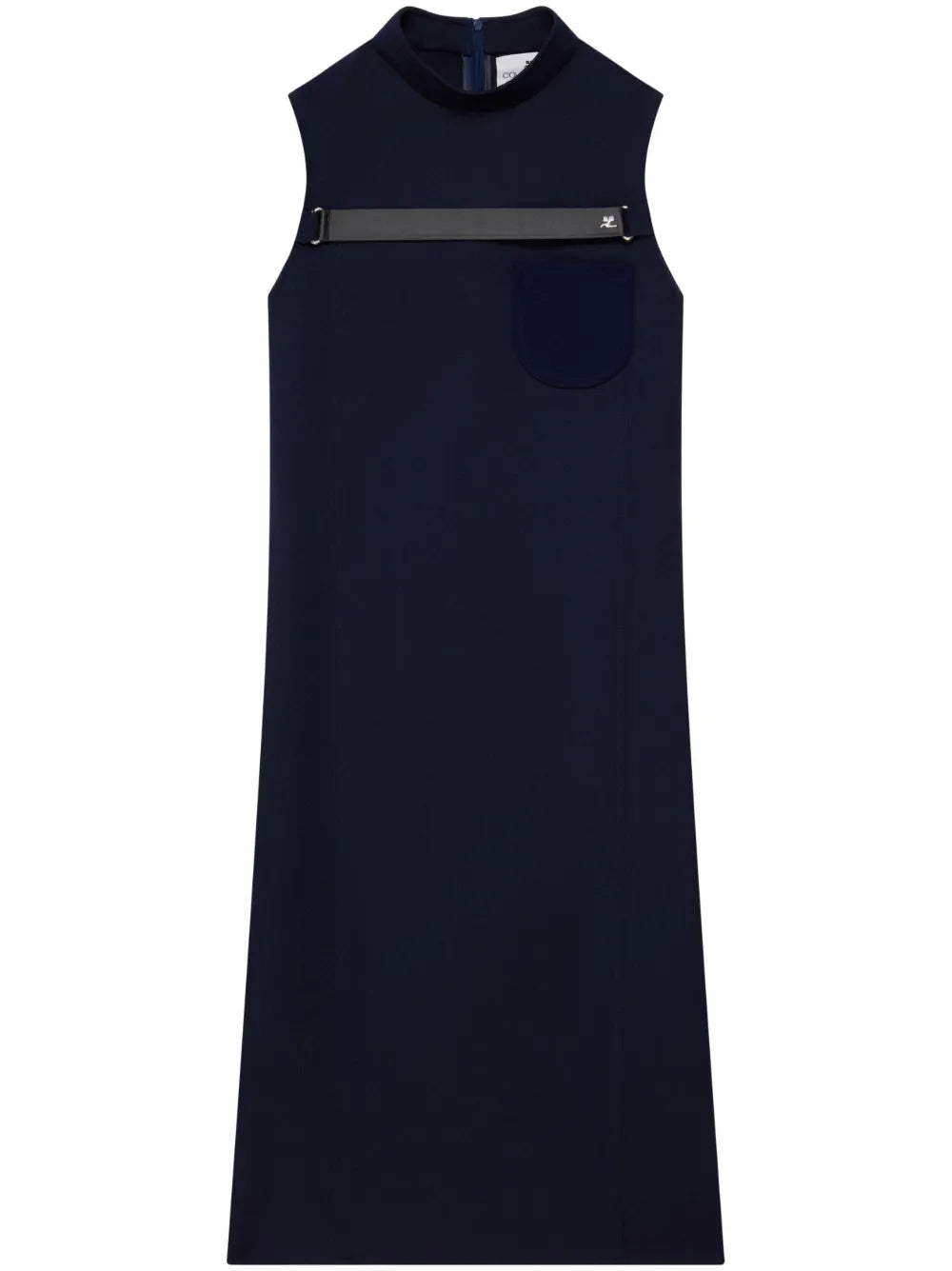 Strap-Detailed Twill Midi Dress
