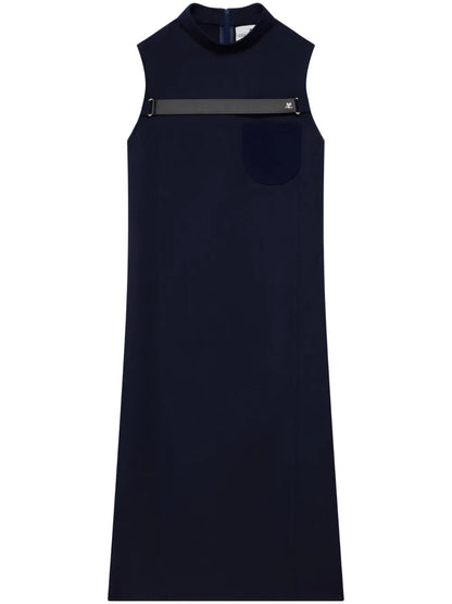 Strap-Detailed Twill Midi Dress