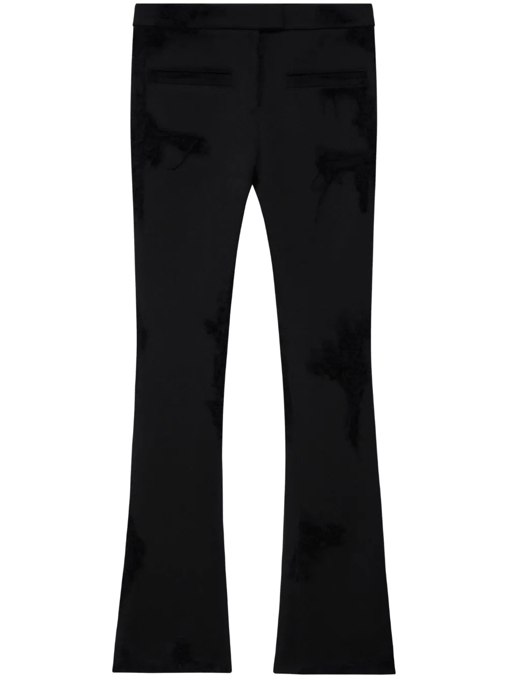 Distressed-Effect Flared Trousers