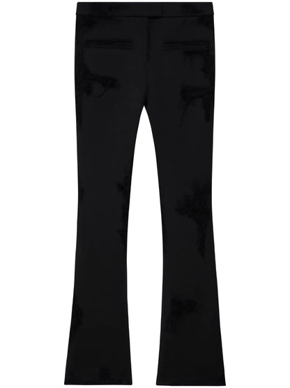 Distressed-Effect Flared Trousers