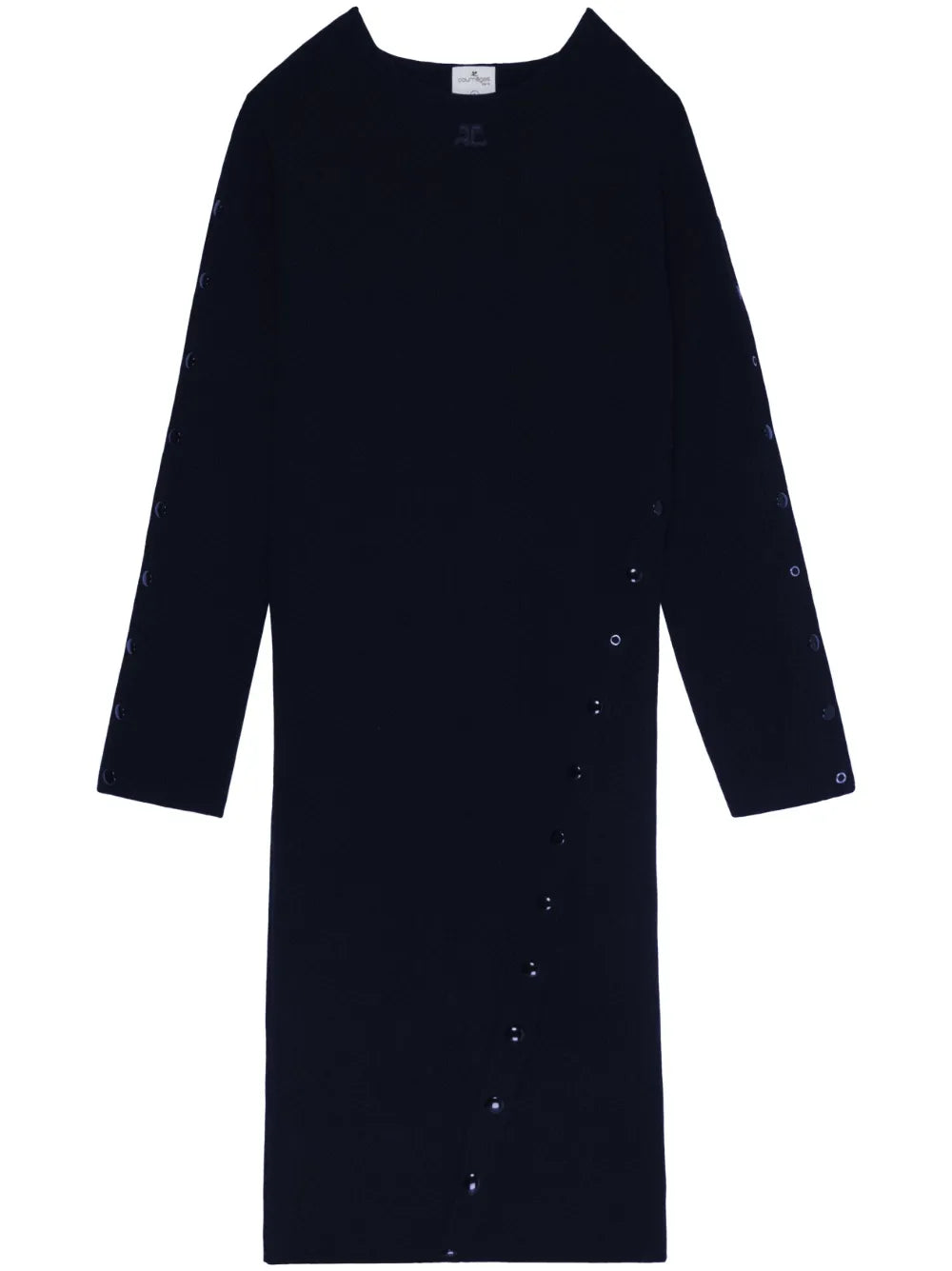 Round-Neck Knitted Midi Dress