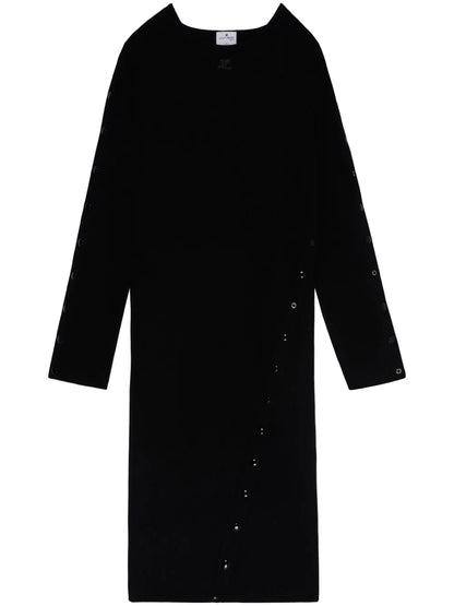 Long-Sleeve Knitted Midi Dress