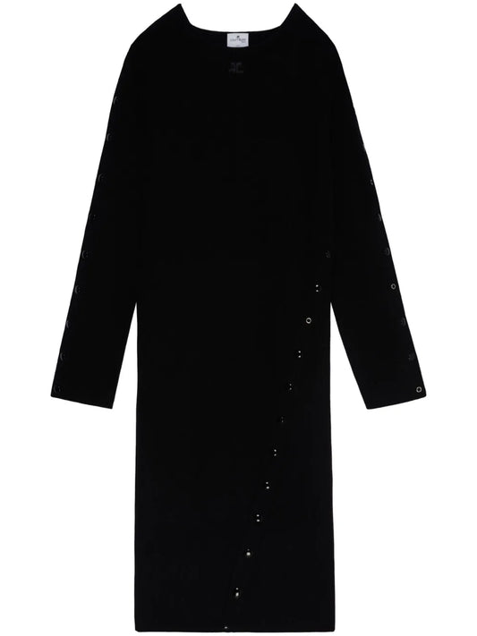 Long-Sleeve Knitted Midi Dress