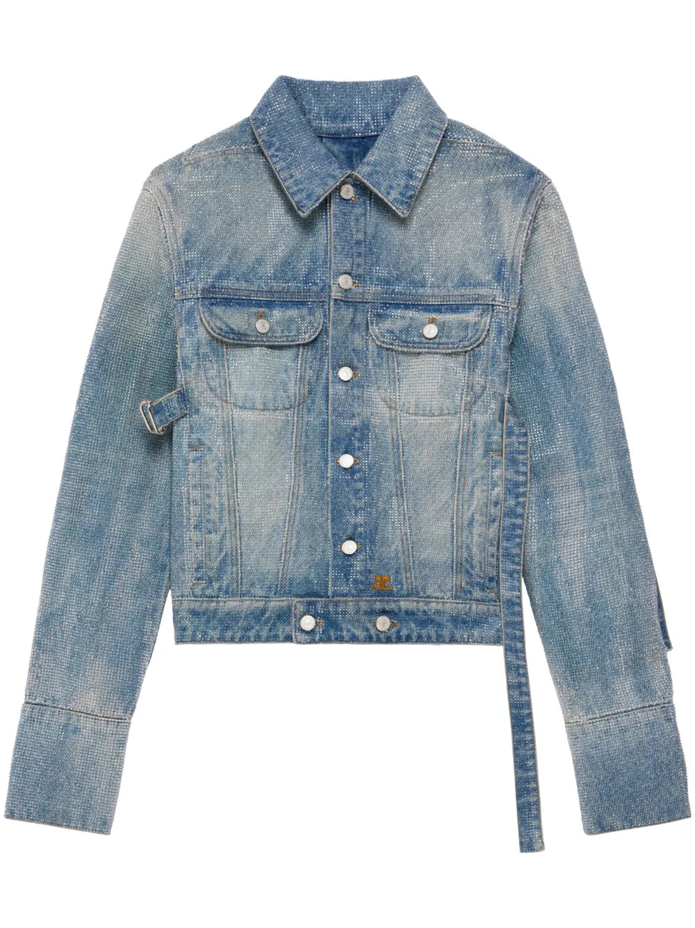 Crystal-Embellished Denim Jacket