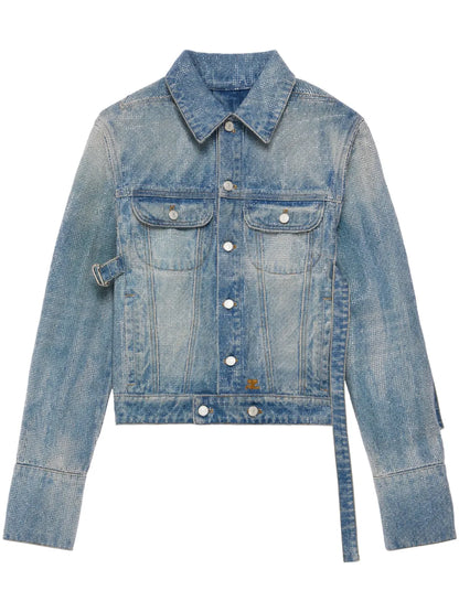 Crystal-Embellished Denim Jacket