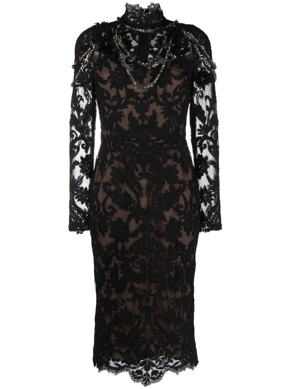 Crystal-Embellished Midi Dress