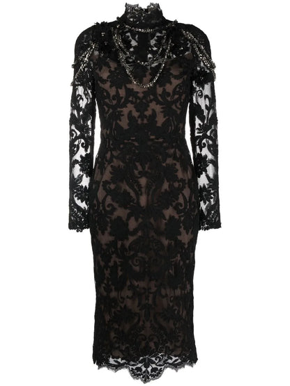 Crystal-Embellished Midi Dress