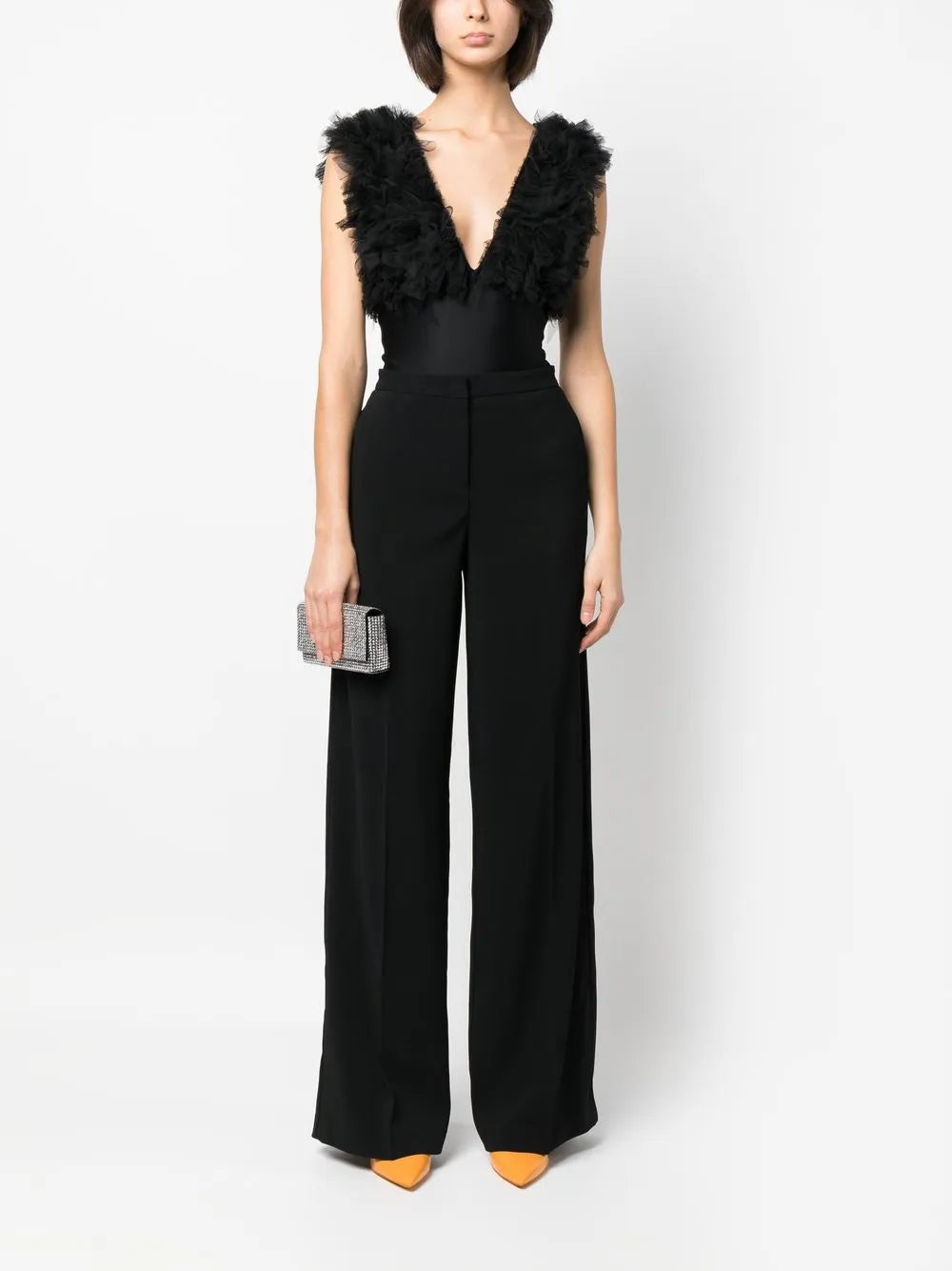 High-Waisted Wide-Leg Trousers