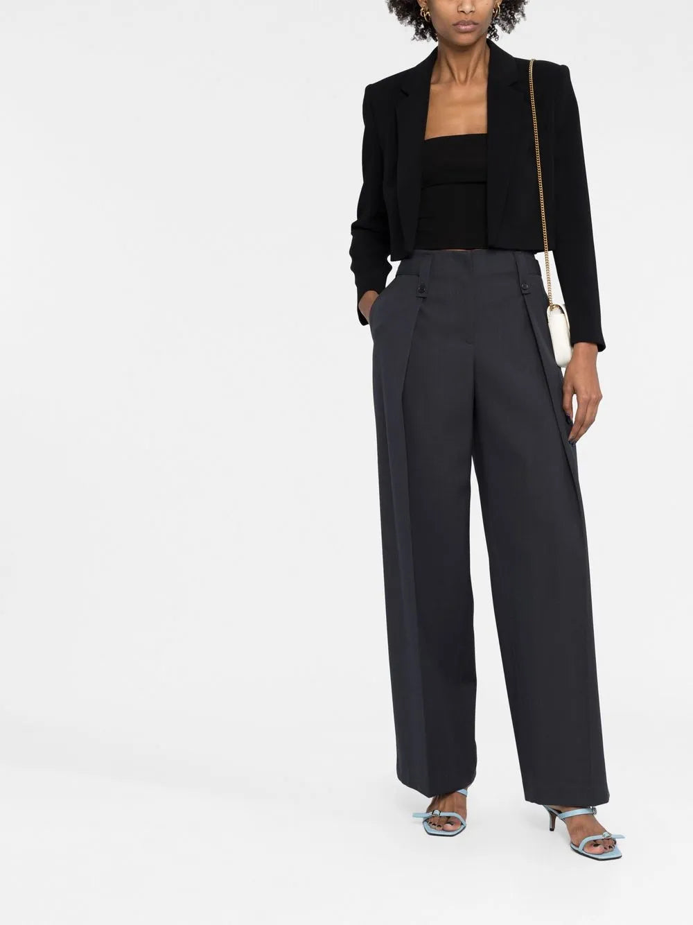 Cropped Crepe Blazer