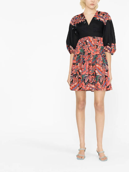 Floral-Print Cotton Minidress
