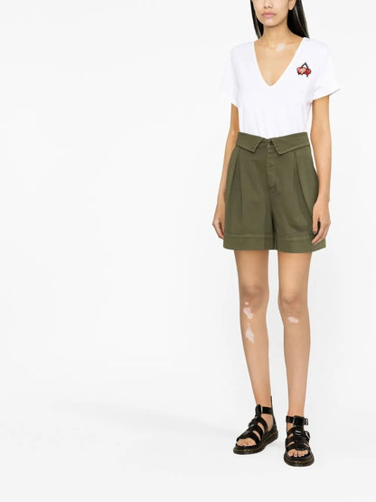 Logo-Print V-Neck Short-Sleeved T-Shirt