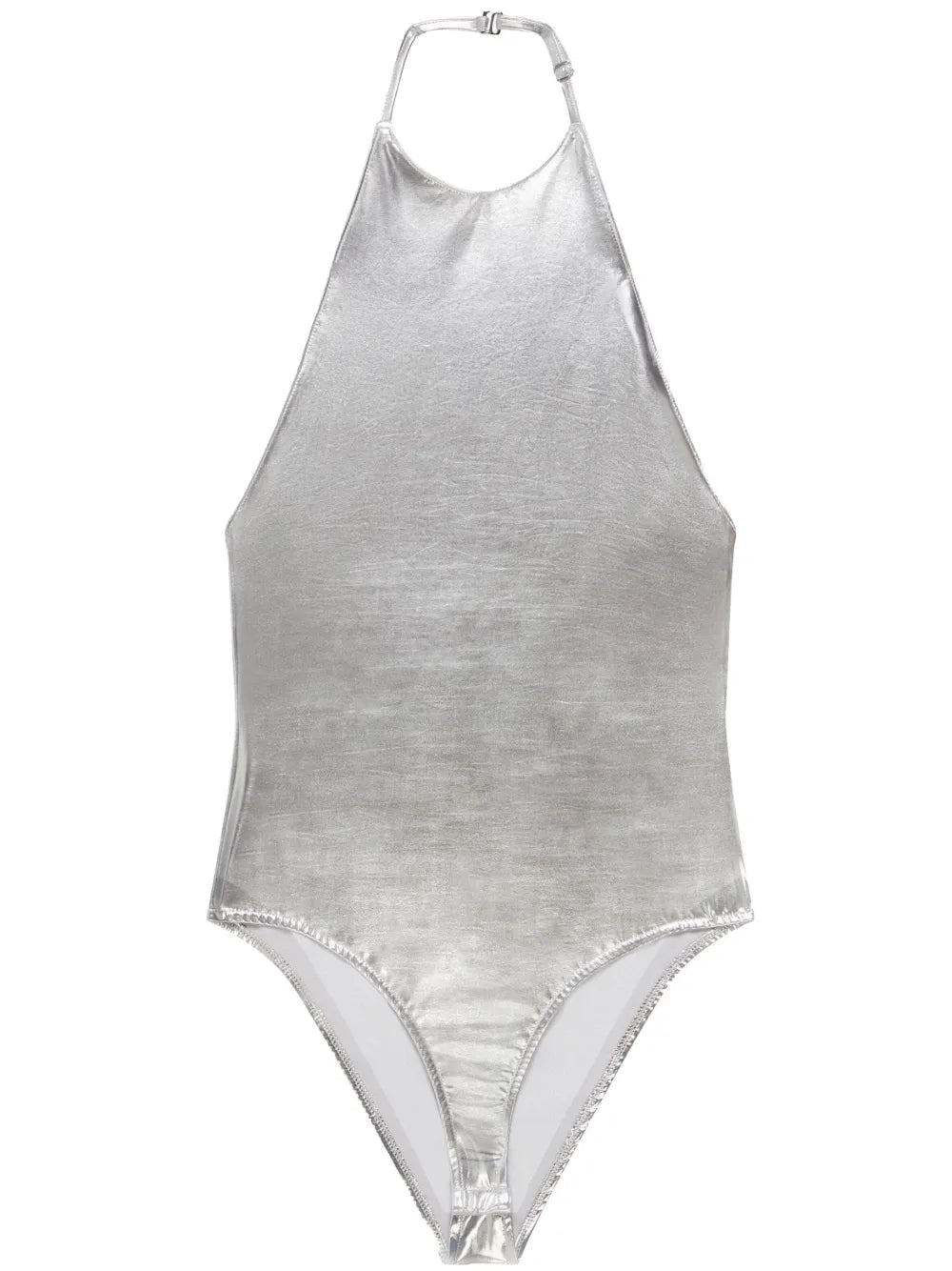 Logo-Embroidered Metallic-Effect Bodysuit