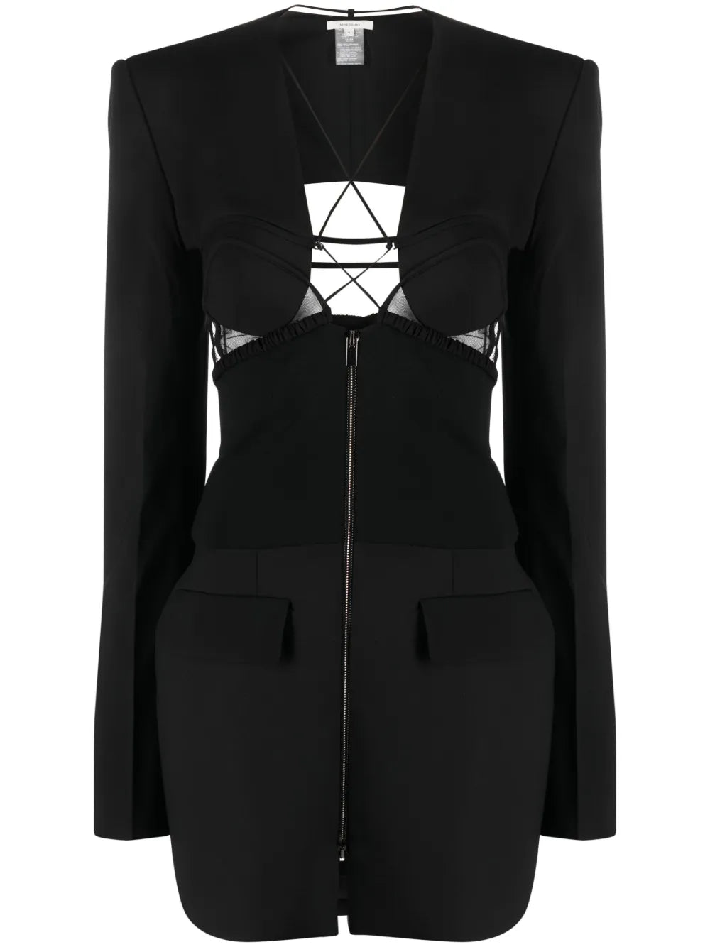 Cut-Out Wool Minidress