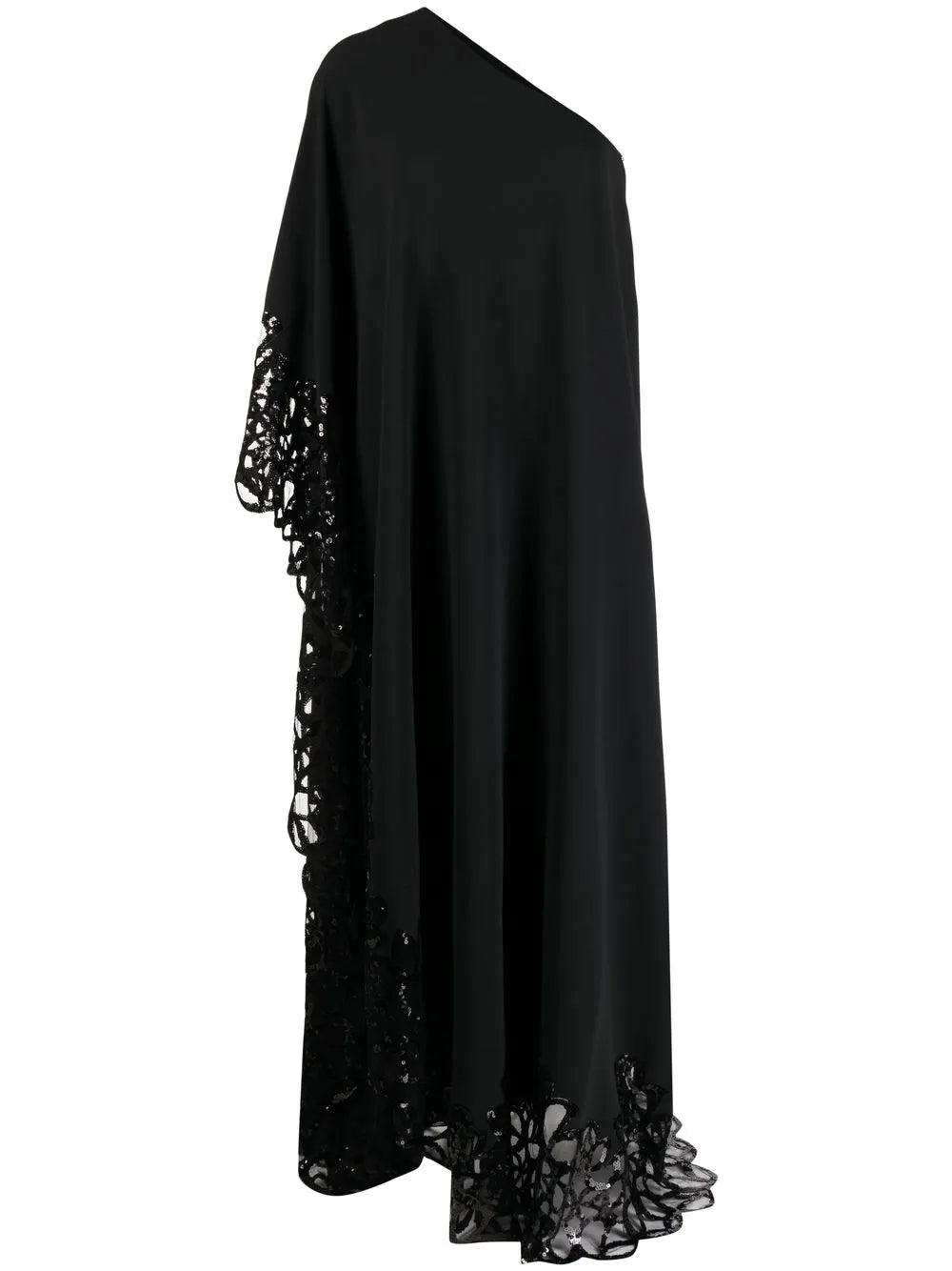 Sequin-Embellished One-Shoulder Gown