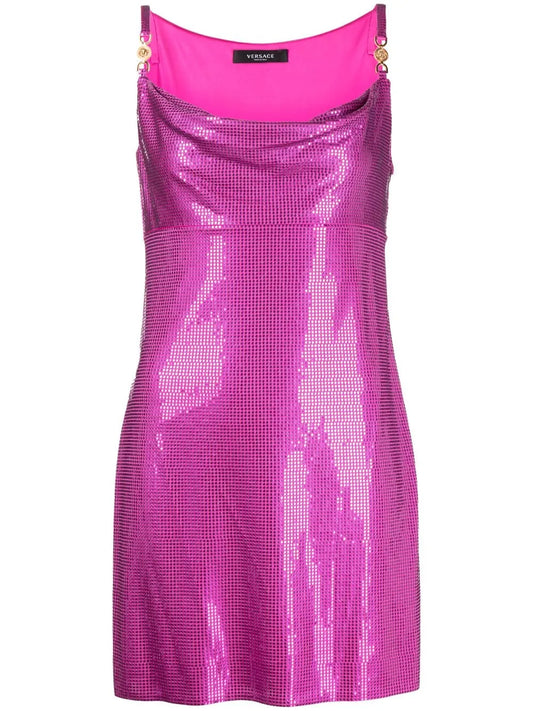 Disc-Embellishment Mini Dress