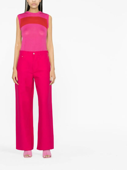 Wide-Leg Cotton Trousers