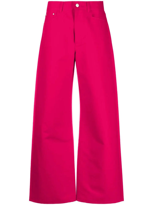 Wide-Leg Cotton Trousers