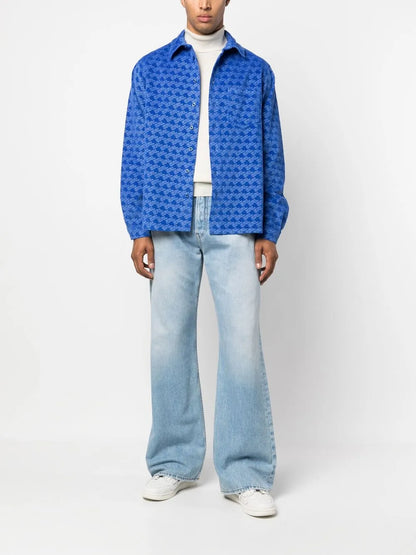 All-Over Logo Print Corduroy Shirt