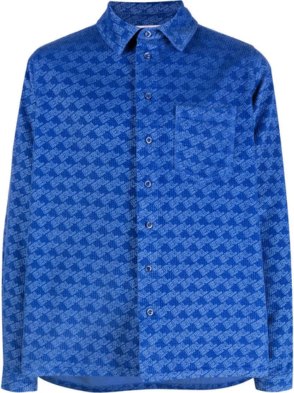 All-Over Logo Print Corduroy Shirt