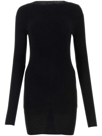 Logo-Patch Ribbed Cotton Dress